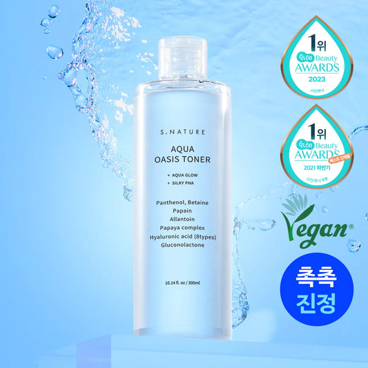 S.NATURE Aqua Oasis Toner 300ml - Hydrating Face Toner for Glowing Skin