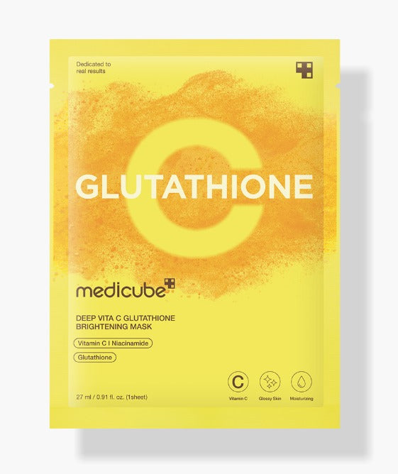 Medicube Deep Vita C Glutathione Brightening Mask 1pc sachet, front of pack
