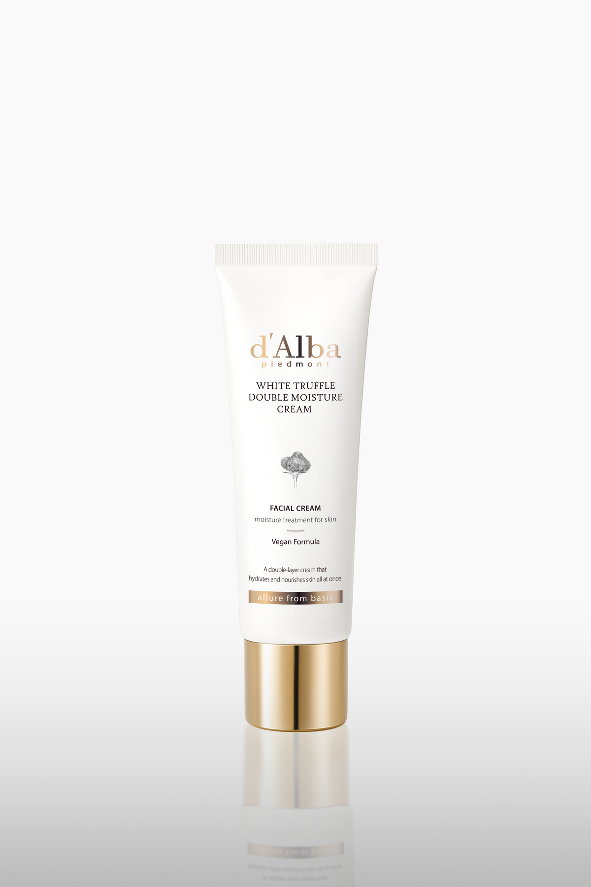 d'Alba White Truffle Double Moisture Cream 60ml dual tube — authentic Korean moisturiser available in Pakistan