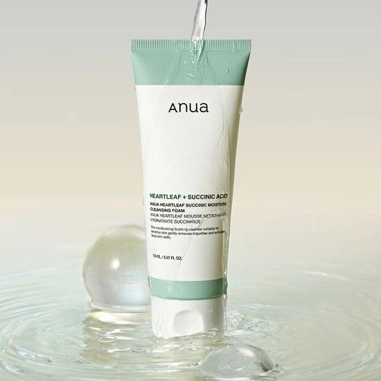Anua Heartleaf Succinic Moisture Cleansing Foam (150ml) (from Korea)