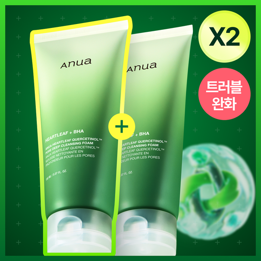 Anua Heartleaf Quercetinol Pore Deep Cleansing Foam Set 150ml × 2