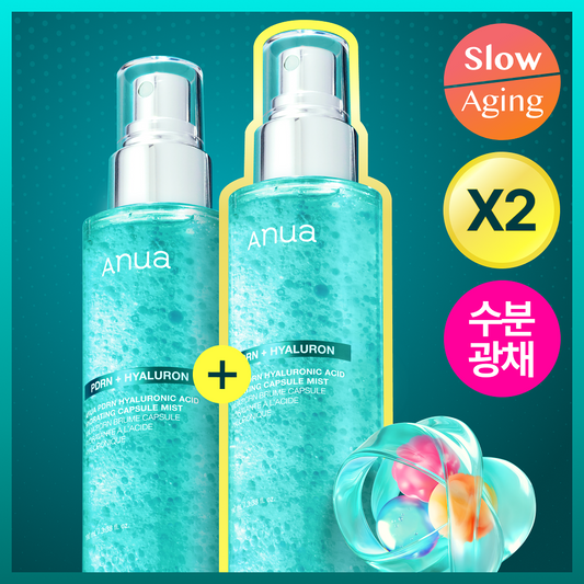 Anua PDRN Hyaluronic Acid Hydrating Capsule Mist Set 100ml × 2