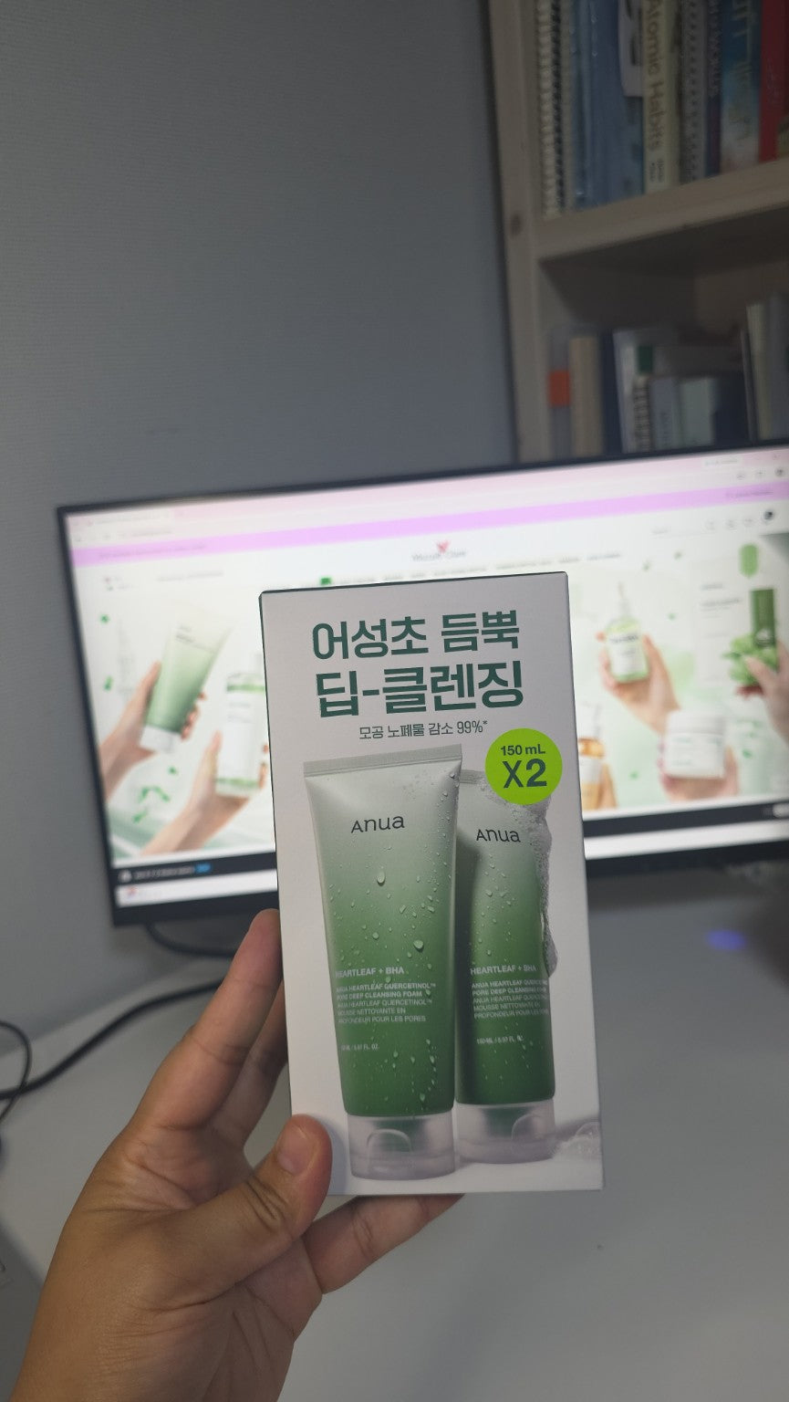 Anua Heartleaf Quercetinol Pore Deep Cleansing Foam Dual Set 150ml x 2