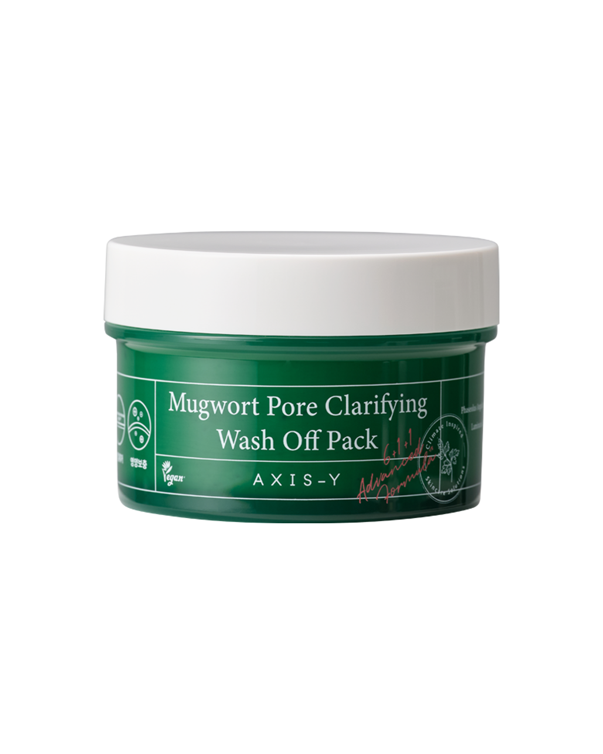 AXIS-Y Mugwort Pore Clarifying Wash Off Pack 100ml – product packaging – Korean skincare in Pakistan