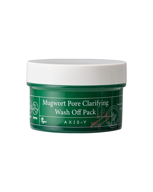 AXIS-Y Mugwort Pore Clarifying Wash Off Pack 100ml – product packaging – Korean skincare in Pakistan